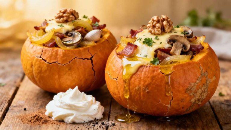 « Potimarrons farcis irrésistibles : quand le fromage coule et embaume la maison ! »