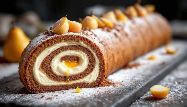 Bûche de Noël aux marrons et à la poire : une recette de roulé facile et raffinée pour un réveillon tout en douceur