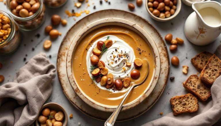 Velouté de châtaignes, pain d’épice croustillant, chantilly à l’orange et noisettes torréfiées pour 4 personnes - Recettes