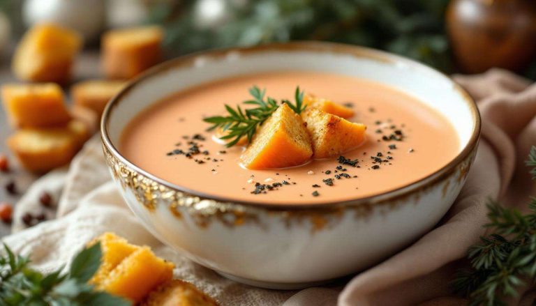 Le velouté de saumon parfait pour Noël : onctueux, réconfortant, avec des croûtons dorés aux algues qui changent tout