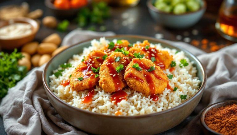 Crousty Bowl : riz moelleux, poulet pané croustillant et sauce épicée — la recette complète en 25 minutes