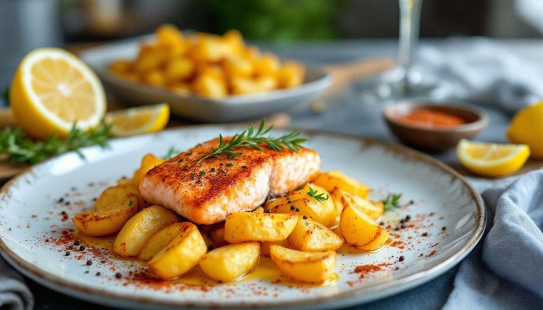 Saumon savoureux et pommes de terre à l’air fryer : le plat rapide pour un dîner de chef à la maison
