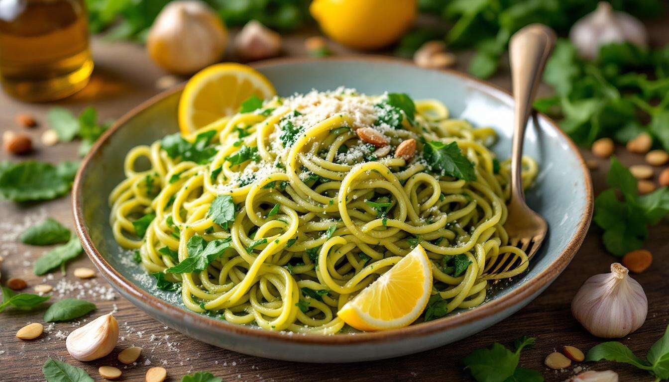 Pâtes au pesto de roquette et amandes : une variante surprenante, comme dans les meilleurs restaurants