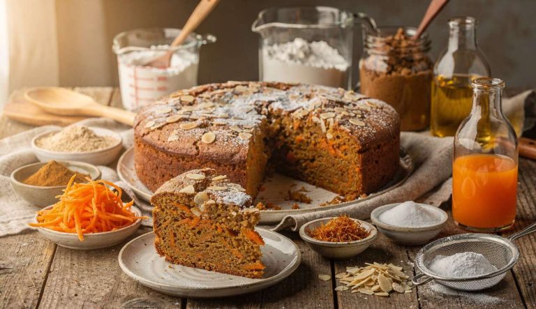 Gâteau carottes et amandes à l’orange : une association irrésistible pour le petit-déjeuner ou le goûter
