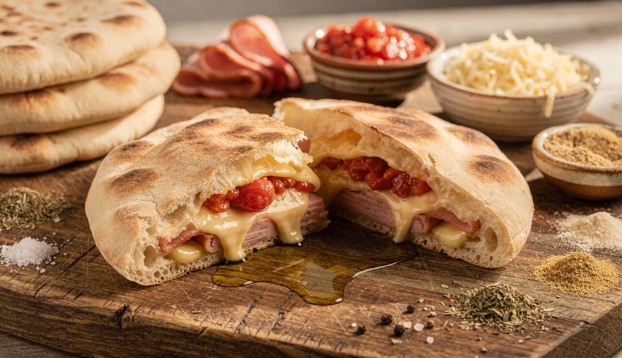 Pita farcie à la poêle : la recette ultra fondante au jambon et à la tomate
