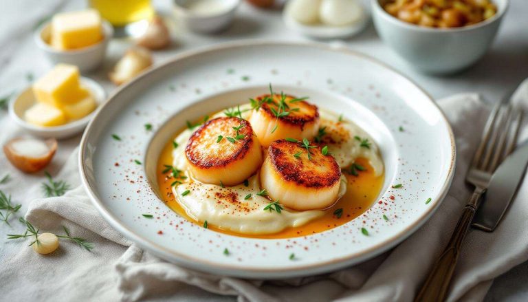 Noix de Saint-Jacques poêlées à la fondue de poireaux et sauce à l’oignon : la recette raffinée de Bernard Loiseau