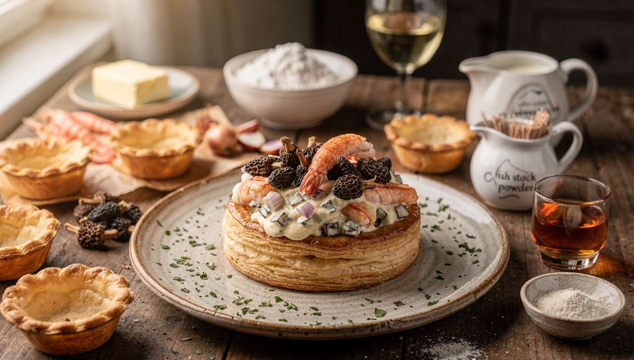 Vol-au-vent de langoustines et morilles séchées pour 4 personnes – Recettes